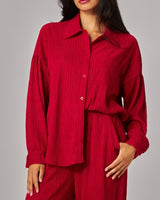 Pleated Fabric Pant Set