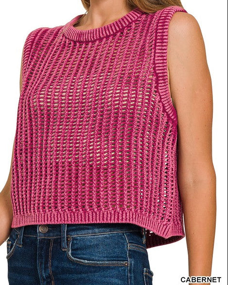 Sleeveless Crochet Sweater