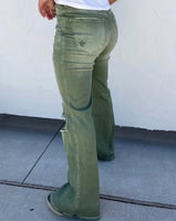 Distressed Olive Jeans