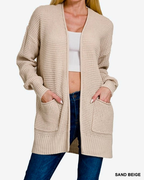 Waffle Cardigan - 2 Colors