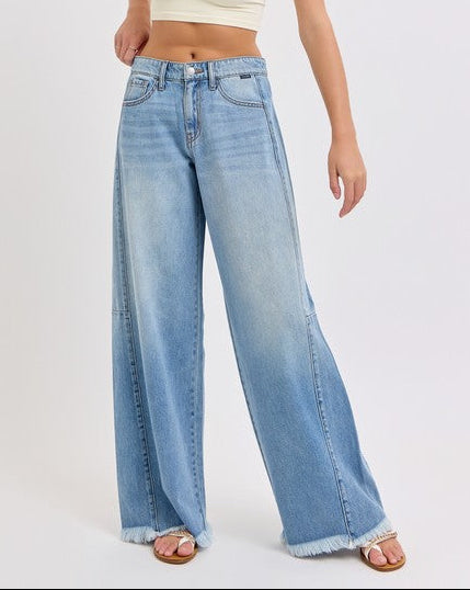 Mid Rise Wide Leg Jeans