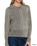 Ribbed Zip Up Cardigan - 3 Colors