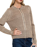 Ribbed Zip Up Cardigan - 3 Colors