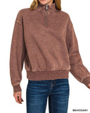 Washed Fleece Quarter Zip Pullover - 6//Colors