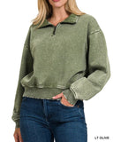 Washed Fleece Quarter Zip Pullover - 6//Colors