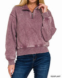 Washed Fleece Quarter Zip Pullover - 6//Colors