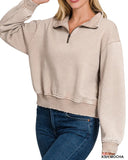 Washed Fleece Quarter Zip Pullover - 6//Colors