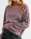 Boatneck Waffle Pullover - Multi Colors