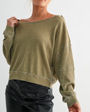 Boatneck Waffle Pullover - Multi Colors