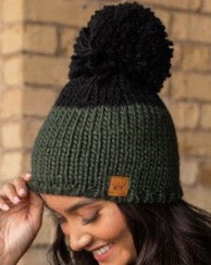 Green & Black Beanie