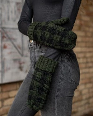Green Buffalo Plaid Mittens