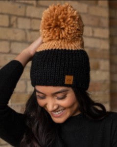 Black & Camel Beanie