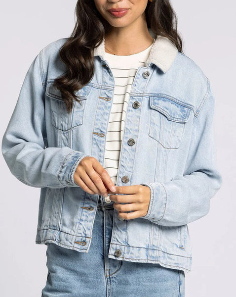 Denim Jacket w/ Sherpa Collar