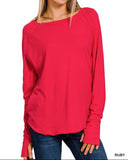 COTTON Long Sleeve Raglan Top