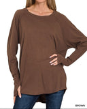 COTTON Long Sleeve Raglan Top