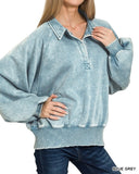 Quarter Snap Washed Fleece Pullover