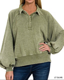 Quarter Snap Washed Fleece Pullover