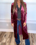 Wine Velvet Duster