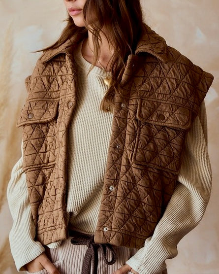 Quilted Vest -  Cocoa *ONLINE EXCLUSIVE*