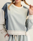 Color Block French Terry Pullover - Cinnamon