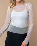 Rhinestone Mesh Long Sleeve - 2 Colors