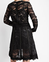 Lace Cardigan w/ Suede & Stud Details 2//COLORS
