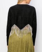 Suede Jacket w/ Rhinestone Fringe 2//COLORS