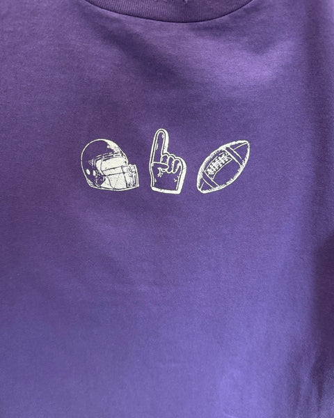 Boxy PURPLE Football T-Shirt