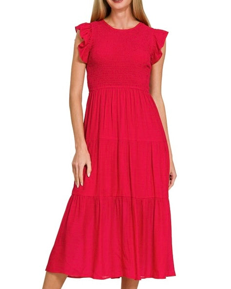 Smocked Midi Dress