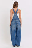 Medium Wash Barrel Overalls