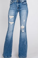 Distressed Flare - Medium Wash