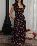 Floral Print Tie Back Dress