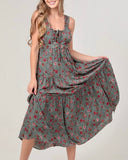 Floral Print Tie Back Dress