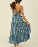 Tie Back Summer Dress - Blue