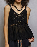 V-Neck Crochet Detail Tank - 2//Colors