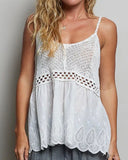 Crochet Detail Tank - 2//Colors