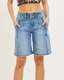 Seam Detail Jorts - Medium Wash