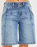 Seam Detail Jorts - Medium Wash