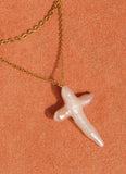 Layered Pearl Cross & Gold Necklace