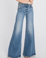 Vintage Wash Wide Leg Jeans