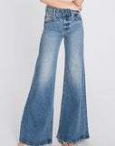 Vintage Wash Wide Leg Jeans