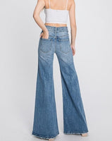 Vintage Wash Wide Leg Jeans