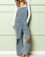 Distressed Corduroy Overalls - *5//COLORS*
