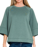 3/4 Sleeve Scuba Top 6//COLORS