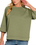 3/4 Sleeve Scuba Top 6//COLORS
