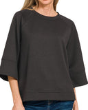 3/4 Sleeve Scuba Top 6//COLORS