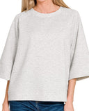 3/4 Sleeve Scuba Top 6//COLORS
