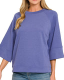 3/4 Sleeve Scuba Top 6//COLORS