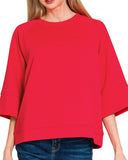 3/4 Sleeve Scuba Top 6//COLORS