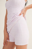 Plaid Sweetheart Romper Dress - PINK
